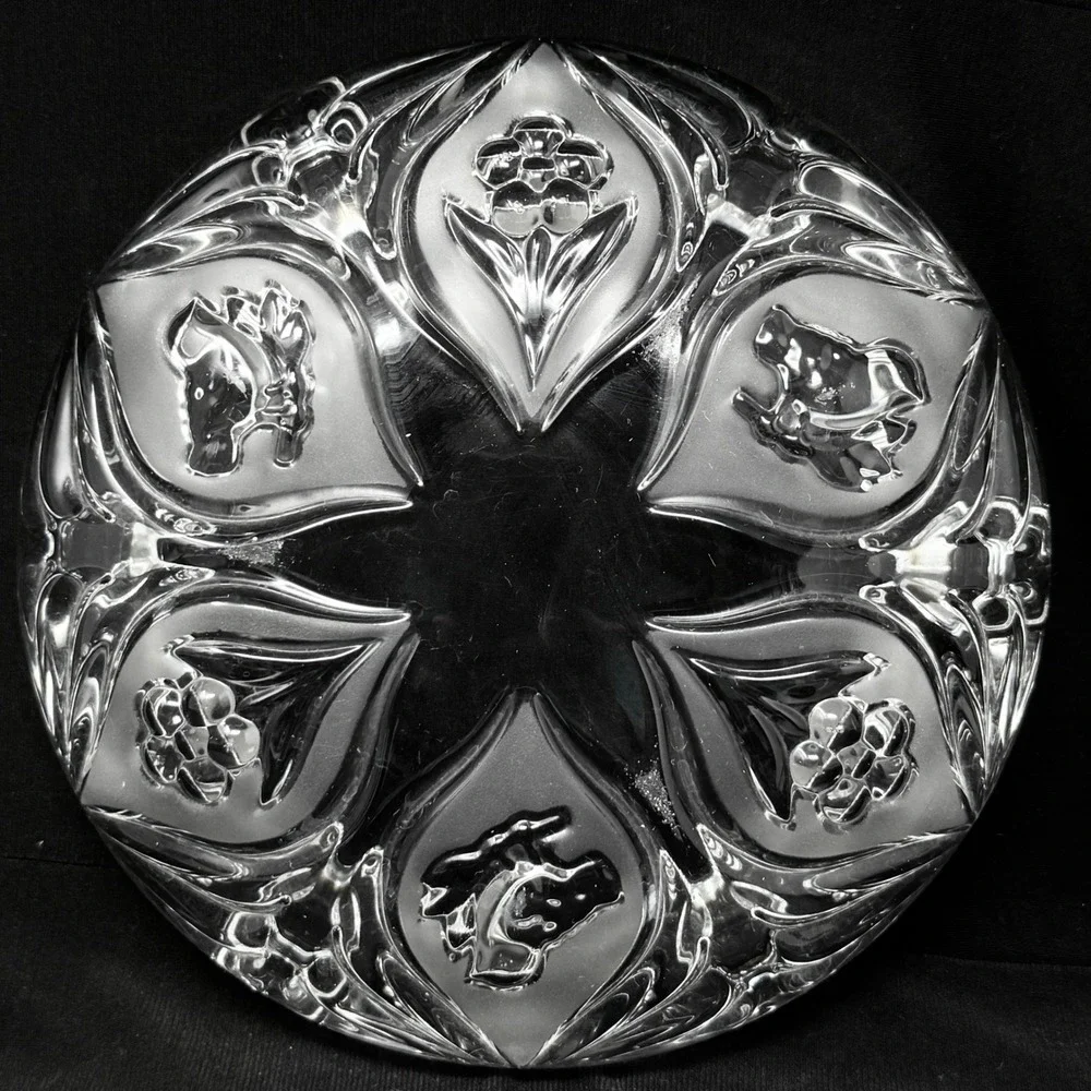Studio Nova Crystal Ashtray Key Catcher Bowl Bird Daisy Floral Heavy Thick‎ 7